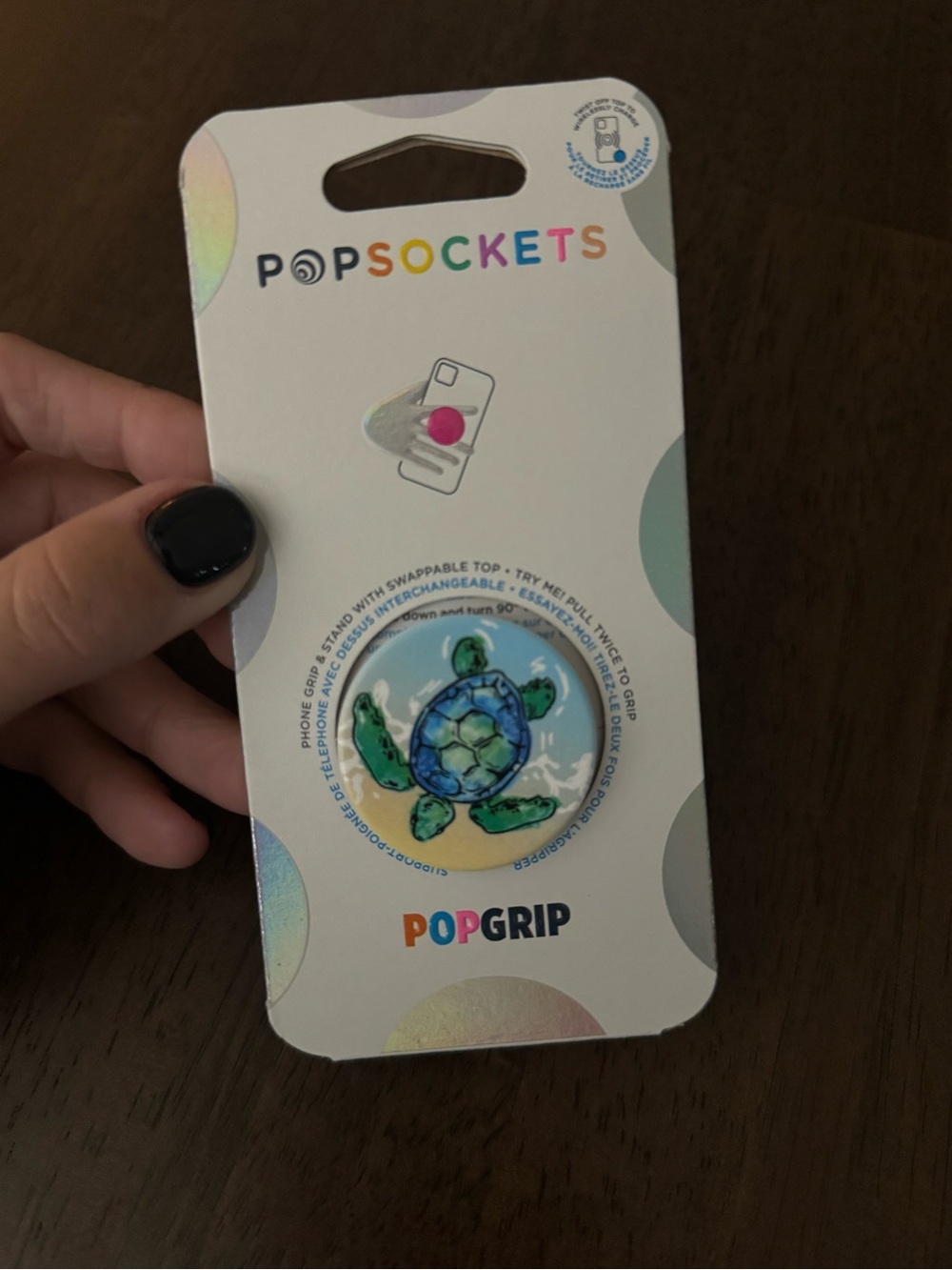 PopSocket PopGrip Phone Grip with Blue and Green Turtle Design